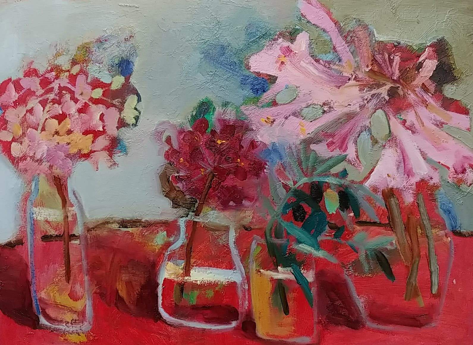 Надежда Виноградова - Цветы на красном столе