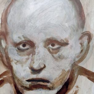 Юлия Резникова “Амнезия” 2022 г, бумага, тушь, акрил. 30,5-43 см